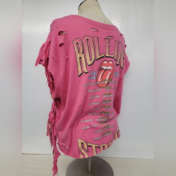 The Rolling Stones Fringe Concert Tee Upcycled - Picture 8 of 10